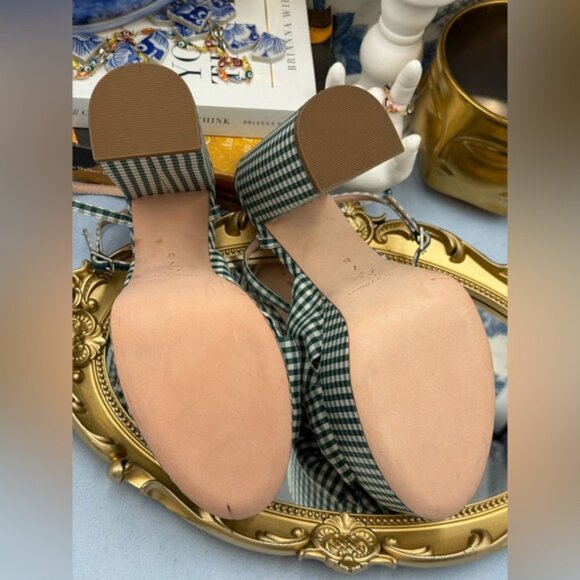 🆕 LOEFFLER RANDALL 🧿 NWOB Roz Platform Sandal, Mint Green Gingham - Sz US 7 - Picture 13 of 14